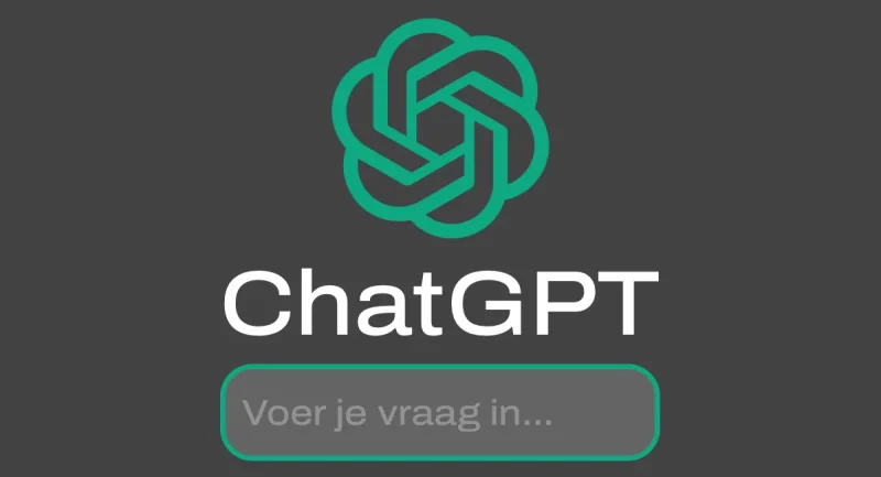 Hoe werkt ChatGPT: logo van ChatGPT met een invoerveld voor je vraag
