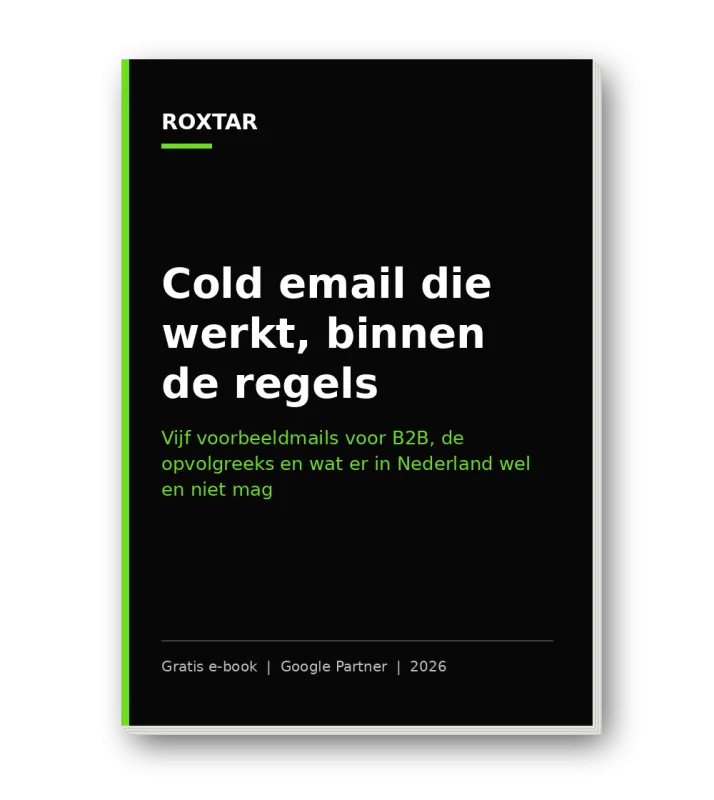 Cover van het e-book Cold email die werkt, binnen de regels van ROXTAR