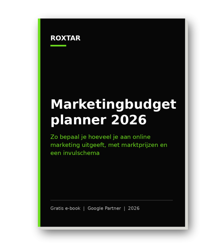 Cover van het e-book Marketingbudget planner 2026 van ROXTAR